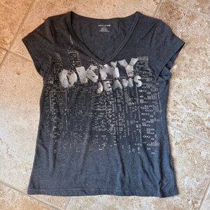 Grey Graphic DKNY Tshirt
